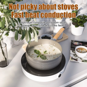 Non-stick pot with handle Japanese-style snow flat household medical stone small pot soup pot small