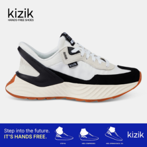 Kizik Monaco White Black Womens Sneakers