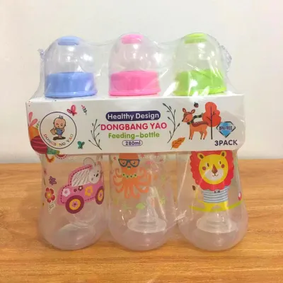 Baby Feeding Bottle 3pcs Set Colored Milk Bottles for Newborn Infant Feeding