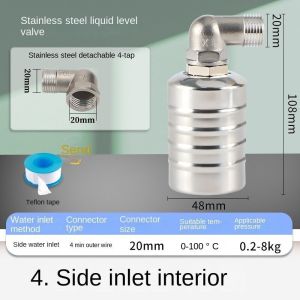 Stainless Steel Float Valve Automatic Water Level Control Valve Auto Shut Off Ball Mini Water Tank