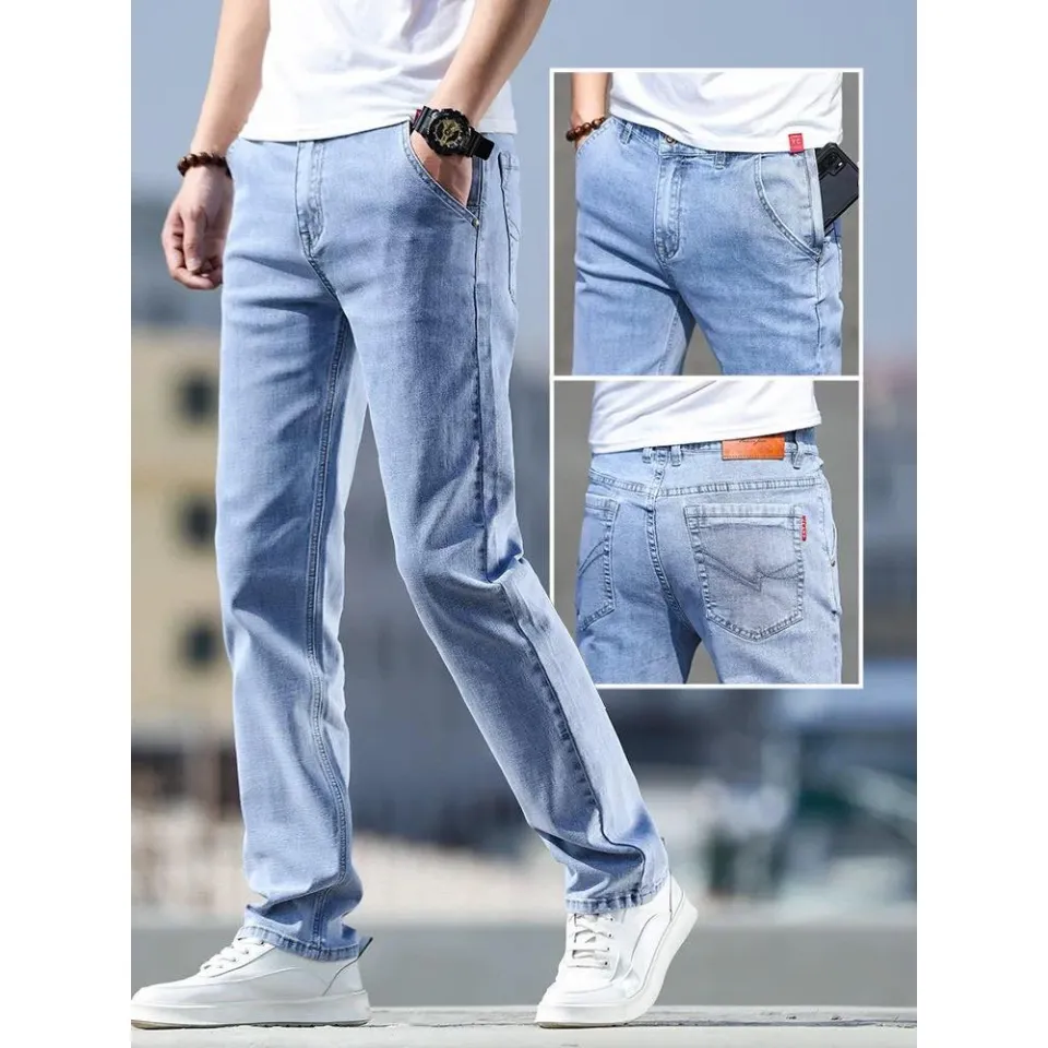 Yee denim elastic slim fit stretch jeans pant for men (Black) | Lazada PH-cheohanoi.vn