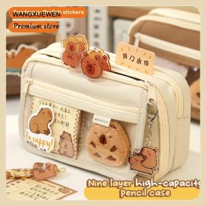 [COD] New Capibala Pencil Bag Stationery Bag Cute Fabric Pencil Case Kawaii Dirty-resistant Large-capacity High-looking Pencil Case