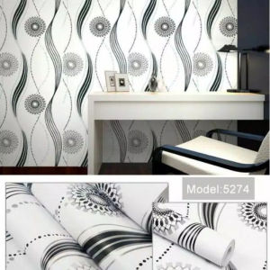 Wallpaper Dinding Motif Cakra Hitam Ukuran 45 Cm X 8Meter
