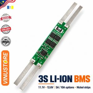 3S 11.1V 12.6V Li-ion BMS Protection Board 5A 10A with Nickel Strips for 18650 Battery Pack
