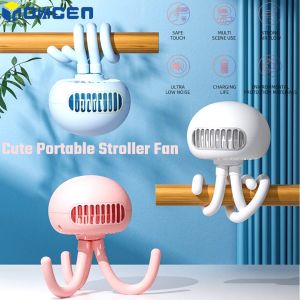 INOVAGEN Hand Fan Portable Stroller Fan with Flexible Tripod as Phone Stand Rechargeable 2000/4000 mAhMini Handheld for Baby Stroller/Carseat/Golf Cart/Camping/Travel Cooling Fan Fashion UFO Lion/Jellyfish Design Fan