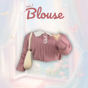 One set 3in1 Hijab Style ( Blouse Tali + Celana Ivory + Bella Square + Tas BAhu + Kalung AM71N