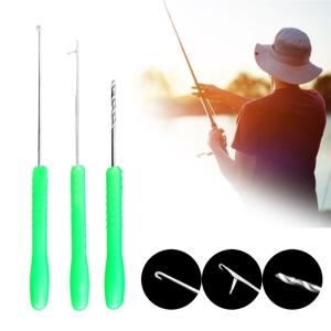 3Pcs Baiting Rig Stringer for Baits Hole Portable Fishing Splicing Baits Boilie Drill Stringer Hook