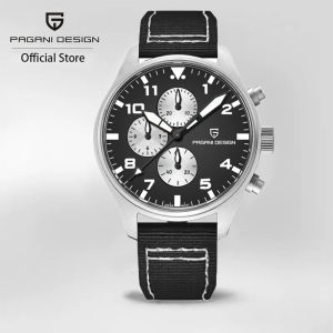 PAGANI DESIGN New V2 Luxury Men Quartz Watches 100M Waterproof Stainless Steel Chronograph Sapphire Glass Pilot Watch for Men
