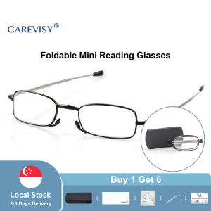 (Gift for parents) CAREVISY Mini Foldable Reading Glasses Presbyopic Presbyopia Glasses Far Sighted Glasses Spectacles for Adults Men Women