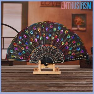 【Enthusiasm】🌟🌟【Hot Sale】🎈 Lolita Feather Folding Fan Sweet Fairy Girl Dark Gothic Court Dance Hand Gift Decorative Accessories