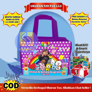 (57 PCS RESLETING) Tas Ulang Tahun Resleting Custom / Tas Ulang Tahun Resleting Anak / Tas ultah resleting muat KFC / goodie bag ulang tahun anak murah free desain gratis pakai resleting / Tas Bingkisan Ultah Anak Resleting / Goodie Bag Resleting KFC