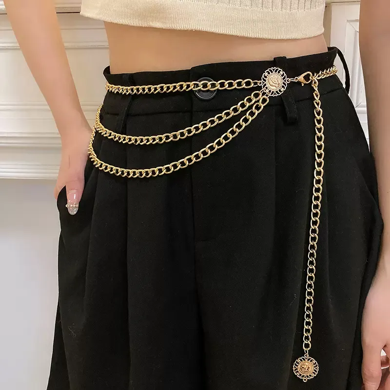 Fashion Women Chain Belt 90cm Alloy Multi-layer Retro Street All