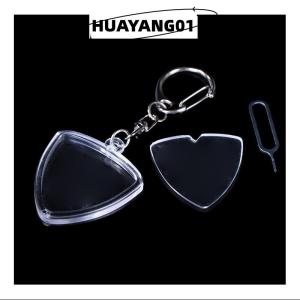 HUAYANG01 [2023 new HOT FASHION] Guitarists Storage Guitar Pick Collection Box Clear Holder Keyring Bag Heart Shaped Picks Size Case Musical Accessories