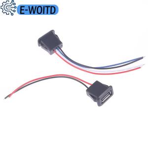 E-WOITD USB 2.0 Female Power Jack USB2.0 Charging Port Connector With Cable USB Charger Socket