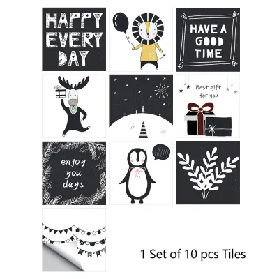 10x10cm Wall Tile Stickers Peel Stick Waterproof Home Decoration DIY Living Bedroom Decor Wall Kitchen Bathroom 自粘墙贴