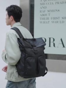 TANGCOOL Waterproof Roll Top Backpack 0.85kg Lightweight 15.6 Notebook Bag Men Travel Business School Large Capacity Backpack for Men