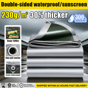 [Durable for 50 years] tarpaulin waterproof 6*6Ft 9*9Ft 12*12Ft rainproof cloth tarpaulin canvas thickawning canvas waterproof balcony rain shade tarpulin canvas tarpaulin sheet plastic tarp canvas sheet cover waterproof rain cover
