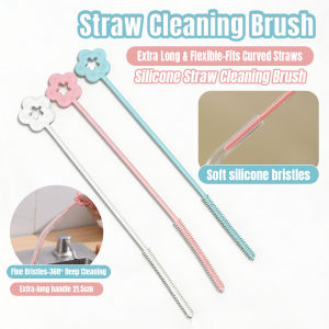 Baete Silicone Straw Cleaner Brush Straw Cleaning Brush Reusable Extra Long Straw Brush