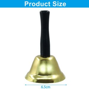 Hand-Cranked Metal Hand Held Bells Ordering Bell Icecream Tea Service 75mm/Iron Handle Santa Claus Decorations/Table Cal