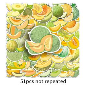 สติกเกอร์เมล่อน Hami ผลไม้รูปการ์ตูนสดกระเป๋าใส่แล็ปท็อปสติกเกอร์ผลไม้ตกแต่งกระเป๋า50ชิ้น