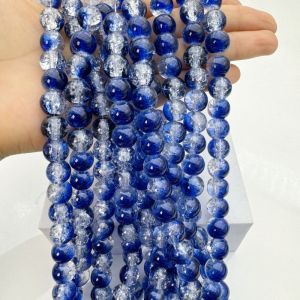 DIY - Hạt đá giả tuyết nhiều màu sắc có lỗ (10mm)  tự làm bằng hạt cườm phụ kiện trang sức bán sỉ