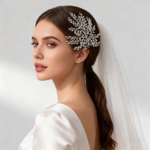 Băng đô cài tóc đính đá pha lê sang trọng phụ kiện tóc thủ công cho cô dâu dùng để búi tóc tạo kiểu cho tiệc tùng và lễ hội.