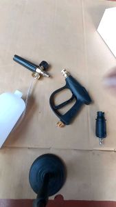 Bộ súng xịt rửa xe và bình tạo bọt tuyết 1L cao cấp cho máy rửa xe áp lực cao máy xịt rửa (Ren ngoài 22mm )