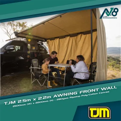 TJM 2.5m x 2.2m AWNING FRONT WALL Genuine