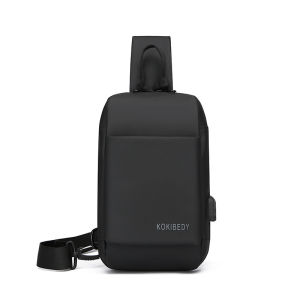 LENOBI - Tas Sling Bag Pria USB Port / Tas Selempang Cowok Casual Multifungsi / Fashion Pria