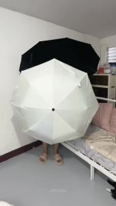 New Upgrade Large Folding Umbrella Windproof Anti-UV Black Glue Umbrella for Men Women Family Sunny and Rainy Days