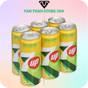 Nước ngọt có ga 7UP không calo soda chanh lon 320ml