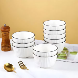 Bộ 10 chén sứ ăn cơm kích thước 11.5cm style Bắc Âu kiểu dáng hiện đại.