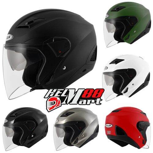 Helm zeus half store face double visor