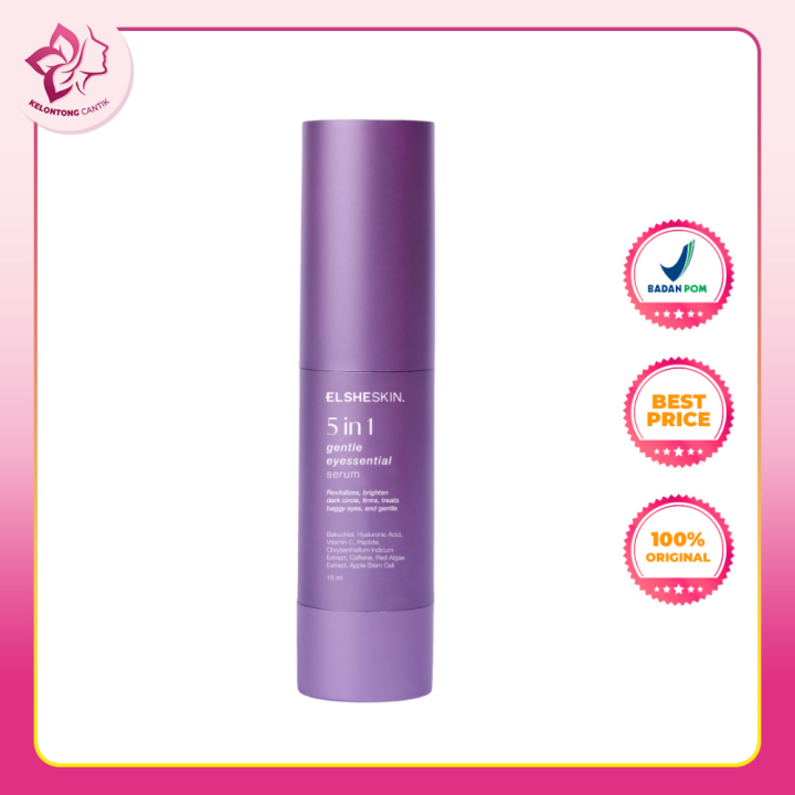 ELSHESKIN 5 in 1 Gentle Eyessential Serum 18ml Bakuchiol | 7 hari Kencangkan Kulit Mata - Eye Serum Anti Aging Mencerahkan - Kelontong Cantik