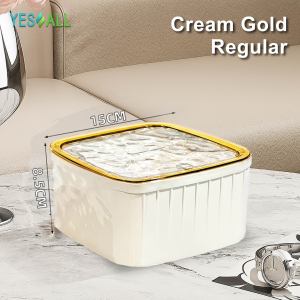 YESALL Kotak Penyimpanan Tekan Otomatis - Kotak Meja Transparan Estetik Tutup Tekan Rak Organizer Kosmetik / Alat Tulis / Aksesoris