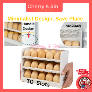 30 slots Egg Storage Box Creative Flip Multi-Layer Large Capacity Bekas Simpan Telur UipalityI household kitchen