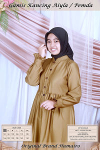 gamis kerja kancing AIYLA kerut