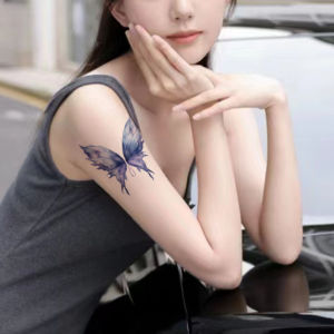 Glitter tattoo sticker waterproof female lasting butterfly painted ins wind cute creative sticker small picture arm small fresh