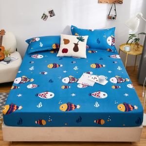 SUNLIGHT HOME 100% Waterproof Bedsheet 9 ColorsMulti-pattern Fitted Bed SheetComfortable Mattress ProtectorMattress Cover (No Pillow Case)