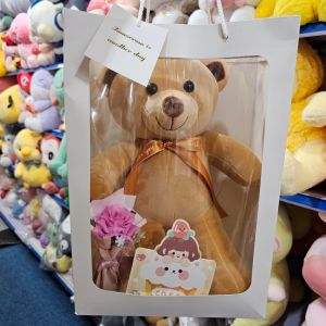 Túi Set Quà Tặng Gấu Bông và Hoa Thiệp Đèn led Valentine 14/2 8/3 Noel Chúc Mừng Sinh Nhật tặng bạn người yêu
