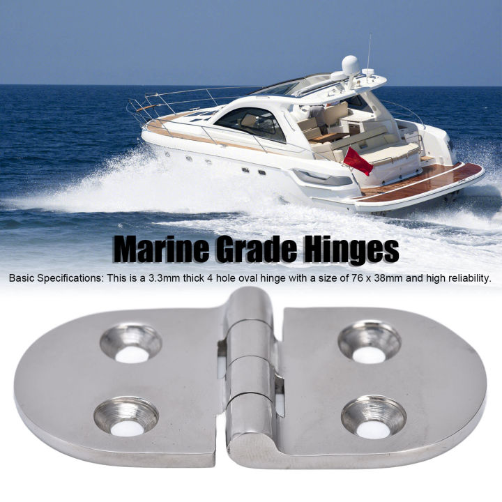 316 Stainless Steel Marine Boat Hinges - 6x1 Inch Heavy Duty Strap Hinges 4-Pack