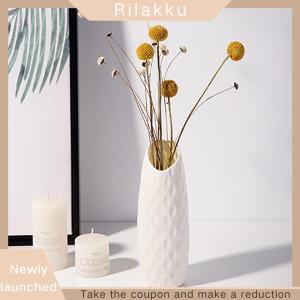 Rilakku 1PC Plastic Vase For Decoration White Imitation Flower Pot Plants Basket Nordic Wedding Decorative Dining Table Bedroom