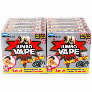 Combo 10 Hộp Nhang Muỗi Ít Khói Jumbo Vape K5/S2 Cao Cấp Fumakilla – Nhang Khoanh Diệt Muỗi Bảo Vệ Gia Đình