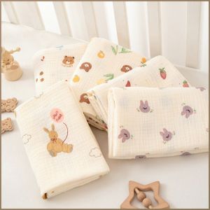ผ้าห่มเด็ก นอนหลับสบายโดยไม่ต้องคลุมด้วยเหงื่อ ผ้าย่น กระเป๋าเด็ก อ่อนนุ่ม ชั้นสอง ฤดูร้อน