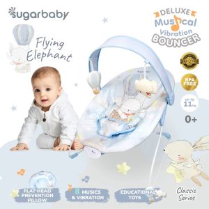 READY BANDUNG SUGAR BABY SUGARBABY Sugar Baby New Deluxe Musical Vibration Bouncer/Ayunan Bayi/Bouncer Bayi RECLINE