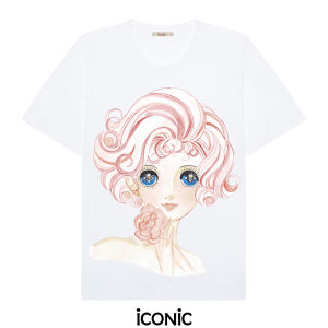 iCONiC ROSEANNE T-SHIRT #7793 เสื้อยืด ลายตุ๊กตา ตาโต ผมสีชมพู พิมพ์ลาย เสื้อยืดผญ เสื้อแฟชั่น เสื้อแฟชั่นผญ เสื้อออกงาน เสื้อทำงาน เสื้อไฮโซ