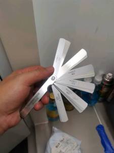 32pcs Range Finder Feeler Stainless Steel Gauge Valve Feeler Gauge 0.04-0.88 mm Gap Size .0015-.035 Copper Sheet gap gaugeฟิลเลอร์เกจ