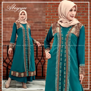 Abiyyuco GL1067 | Abaya Turkey Mewah Turki Hitam Turkiy Warna Terbaru Elegan