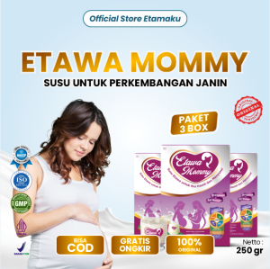 Etawamommy Susu Ibu hamil untuk Janin sehat – kaya DHA & Asam folat paket 3 Box