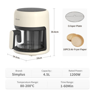 【Bubble Wrap】Simplus Air Fryer 4.5L丨Fry Grill Bake...++丨10 Preset Menus丨360° Air丨Kapasiti Keluarga丨Menu Pratetap KQZG017